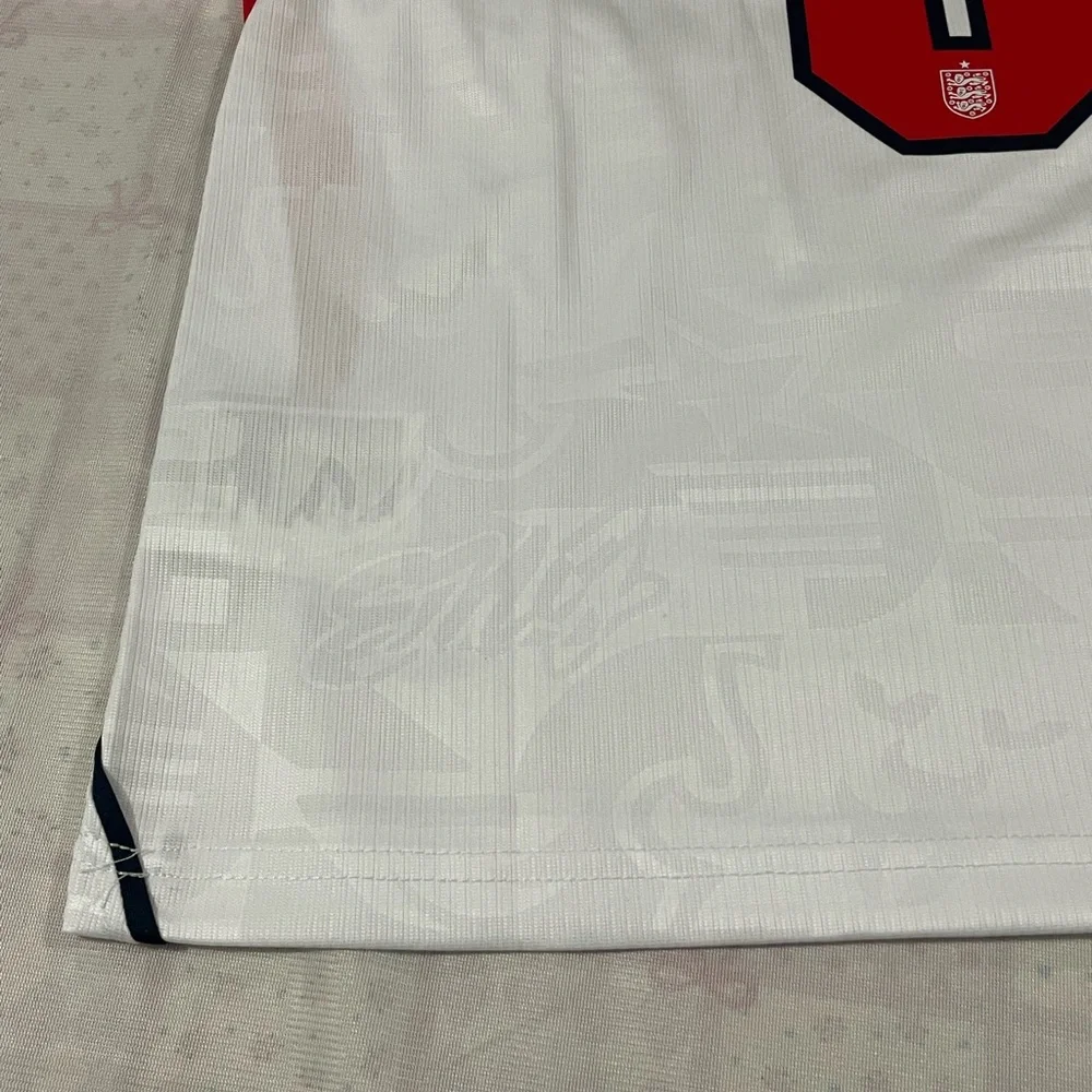Nike White and Red England #9 Football Jersey